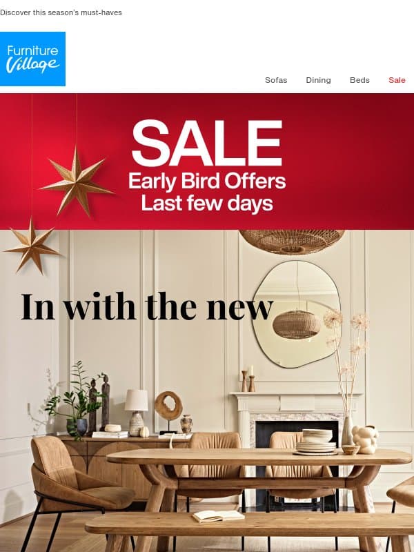 New styles just landed 🛋️ email from Furniture Village