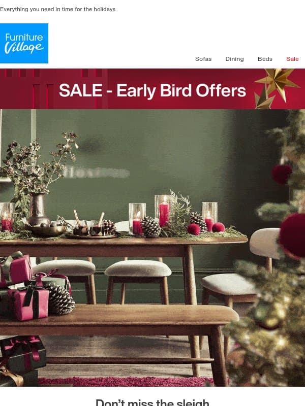 ✨ Get your home guest-ready for Christmas email from Furniture Village