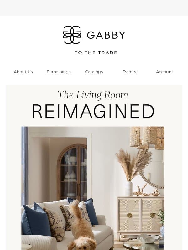 The Living Room, Reimagined email from Gabby