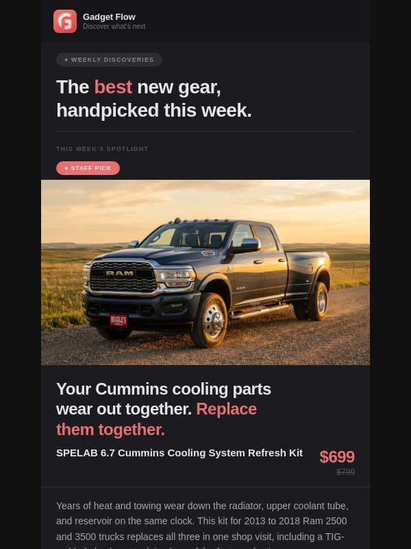 One-hour truck upgrade for under $90 email from GadgetFlow