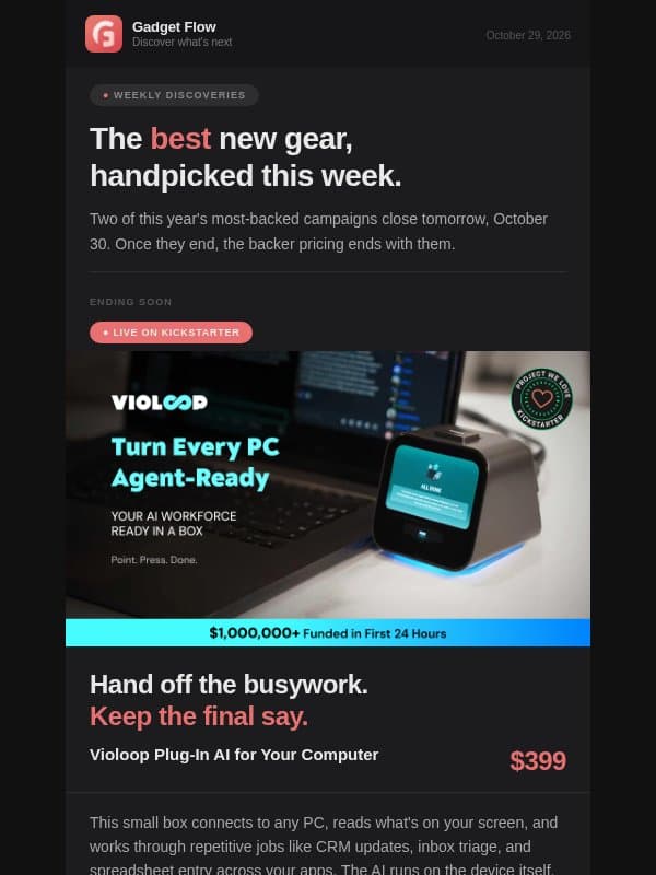 Don’t miss these two before Friday email from GadgetFlow