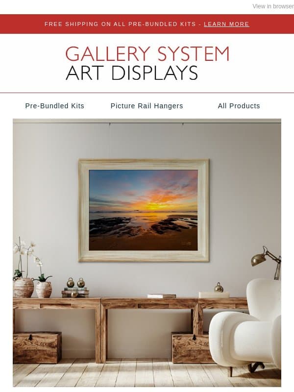 Your 10% off code is here! email from Gallery System