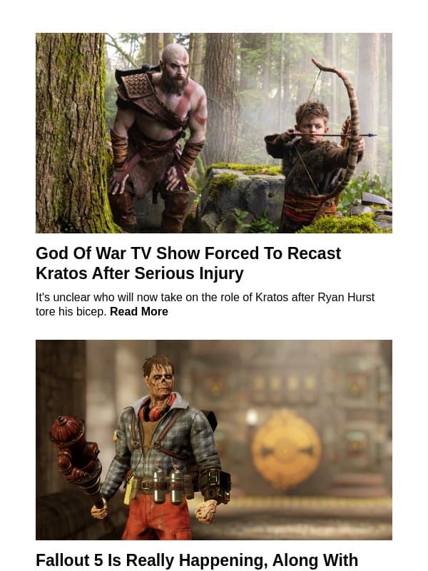 Fallout 5 is officially happening! ☢️ Plus: Kratos recast in TV show. email from GameSpot