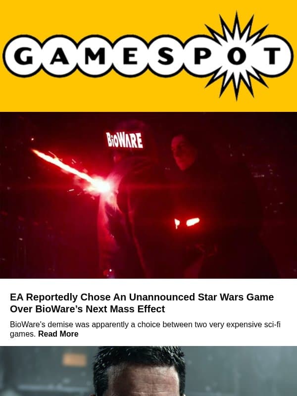 EA picked Star Wars over Mass Effect? Plus: Modern Warfare, Destiny 3, & more 🎮 email from GameSpot