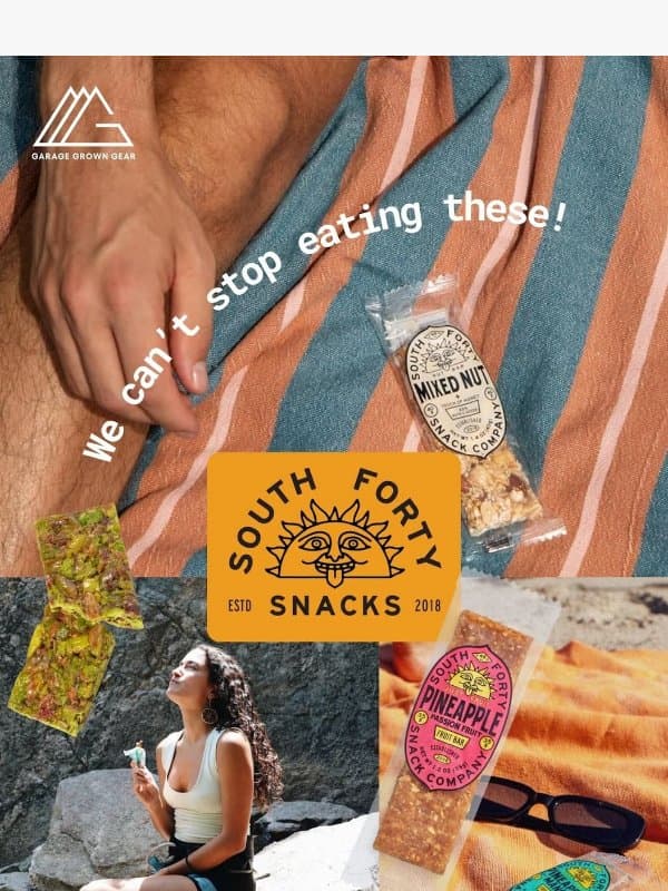 NEW! 🥭Global Flavors from South Forty Snacks email from Garage Grown Gear