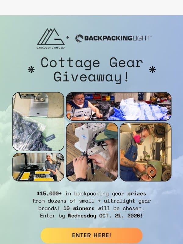 โญOur Annual Cottage Gear Giveaway is LIVE! โญ email from Garage Grown Gear