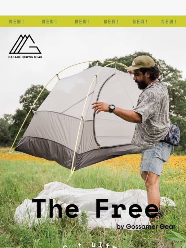 NEW! A freestanding tent from Gossamer Gear! email from Garage Grown Gear