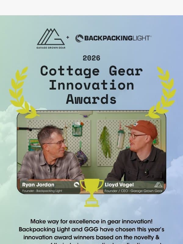 🏆Cottage Gear Innovation Awards: See Who Won! email from Garage Grown Gear