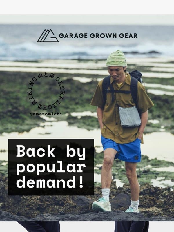 Yamatomichi UL Pants + Shorts are BACK 💥 email from Garage Grown Gear