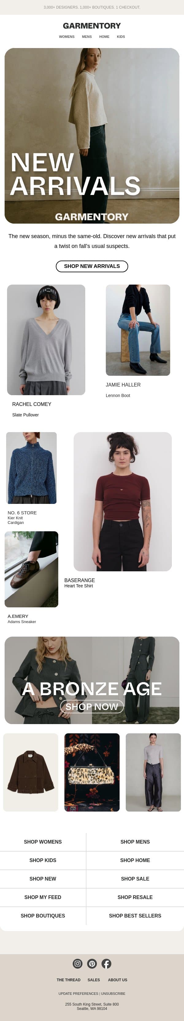 Fresh takes on fall! email from Garmentory screenshot