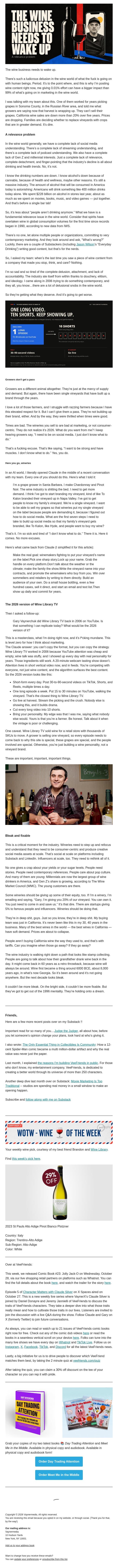 The Wine Business Needs to Wake Up email from Gary Vaynerchuk screenshot