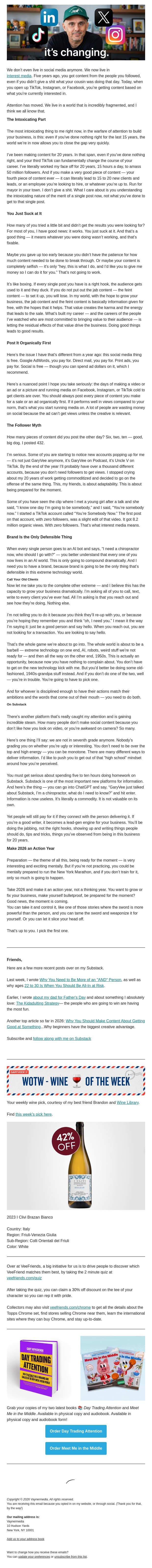 The New Rules of Social Media (2026) email from Gary Vaynerchuk screenshot