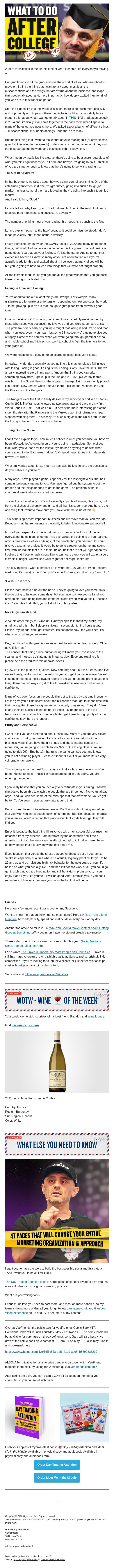The Scariest Words in Life email from Gary Vaynerchuk screenshot
