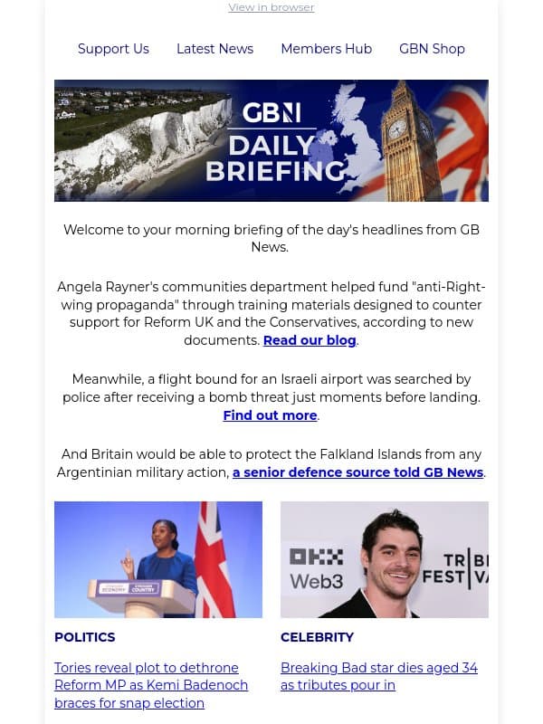 Angela Rayner funnelled YOUR cash into 'anti-Right-wing propaganda' to stop Nigel Farage becoming PM email from GB News