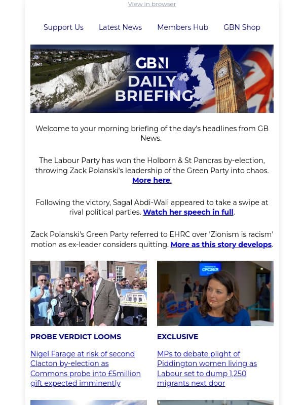 Labour storms to victory in by-election showdown as Zack Polanski humiliated email from GB News