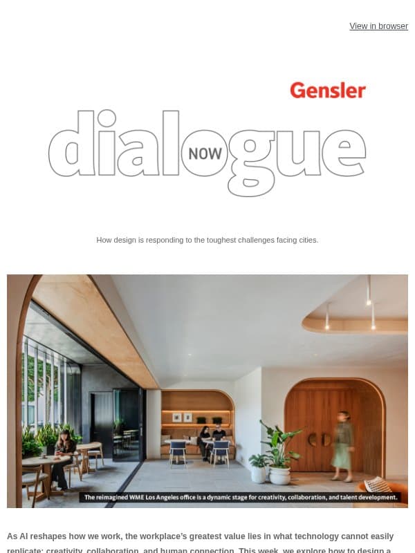 Designing the Inventive Workplace email from Gensler
