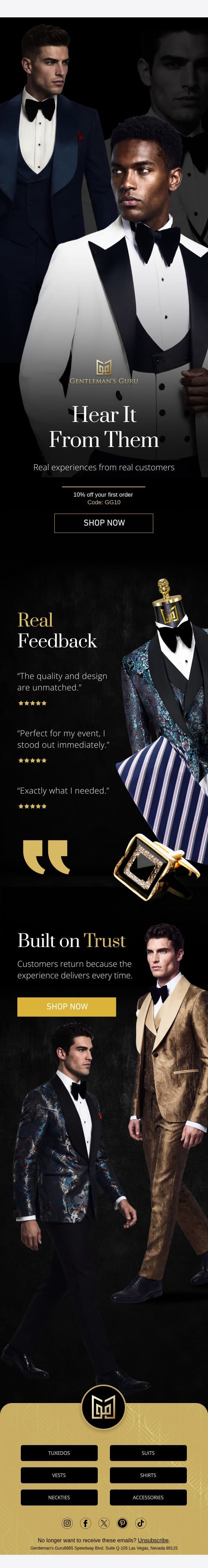 What they are saying email from Gentleman's Guru screenshot