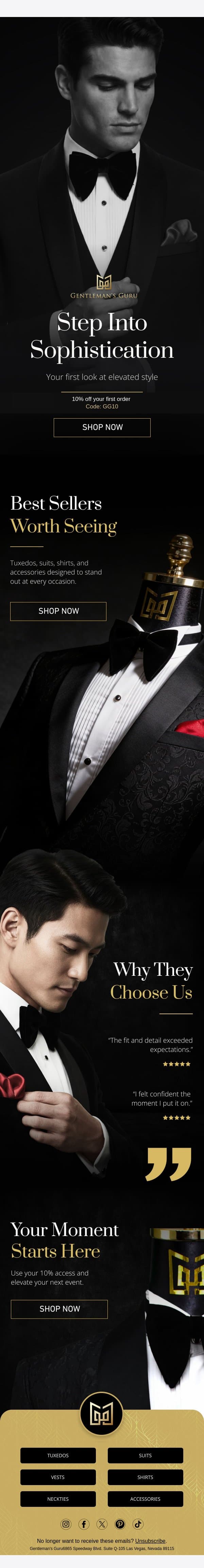 Welcome to refined style 🔥 email from Gentleman's Guru screenshot