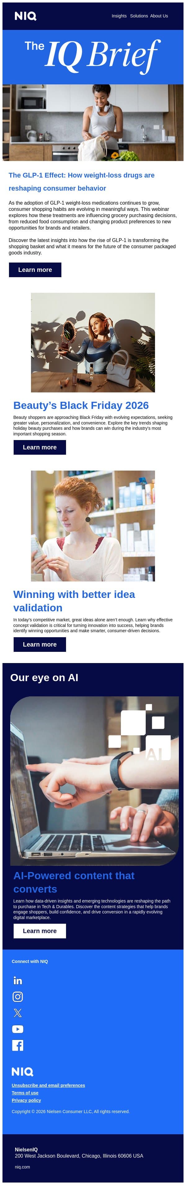 The IQ Brief: Consumer shifts, winning innovation & future market trends email from GfK screenshot