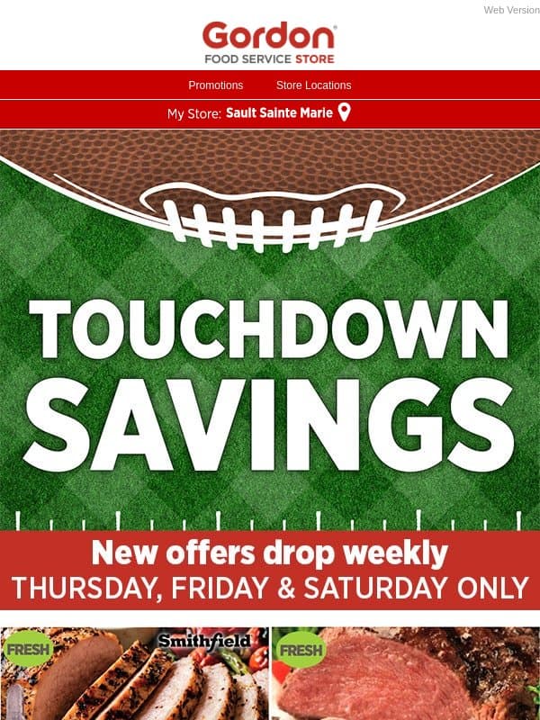⏰ The clock is running out on these touchdown savings email from GFS Store