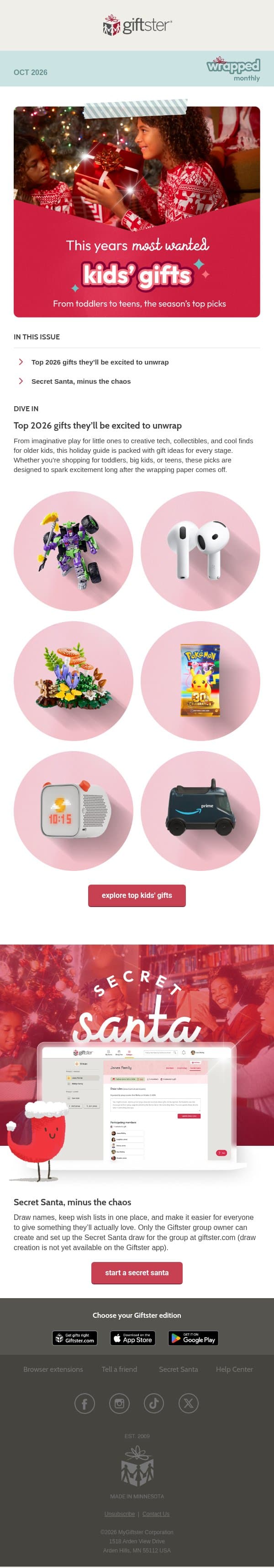 We’re spilling the holiday secrets 👀 email from Giftster screenshot