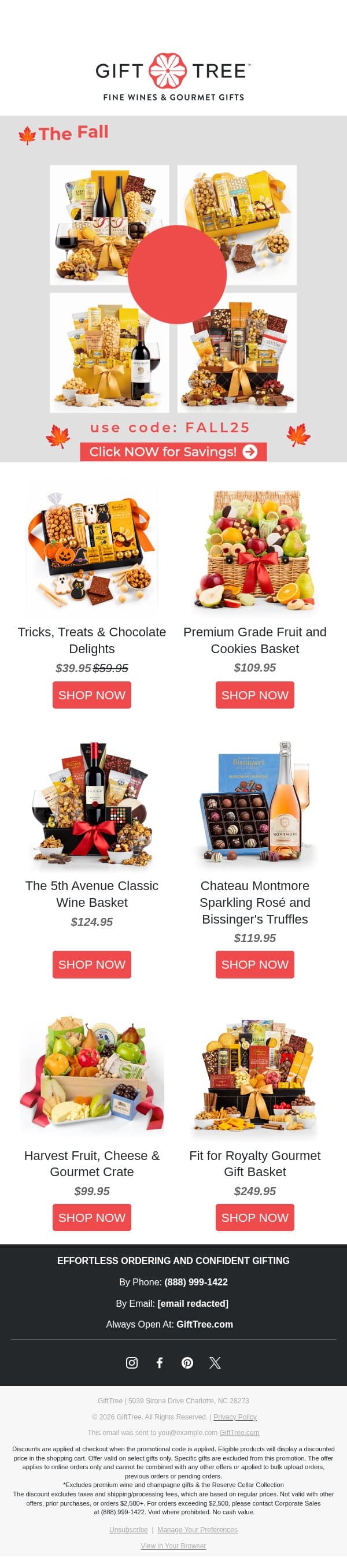 🍁 Your Weekend Treat: 25% Off Your Order email from GiftTree screenshot