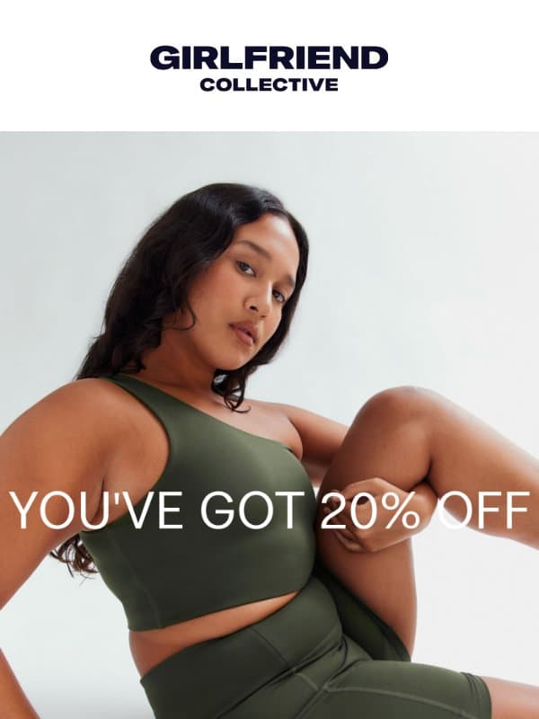Last Chance: 20% Off email from Girlfriend Collective