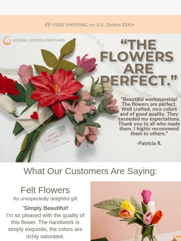 What Customers LOVE About Our Gifts!π email from Global Goods Partners