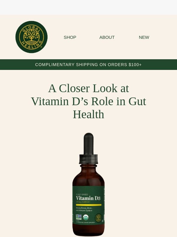 New Research: Vitamin D & Colorectal Health email from Global Healing Center