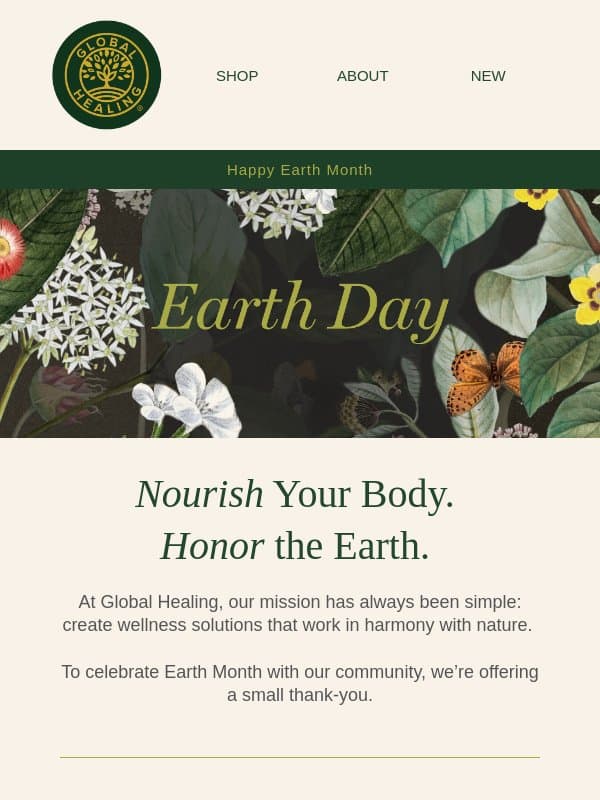 Nourish Your Body. Honor the Earth. 🌿 email from Global Healing Center