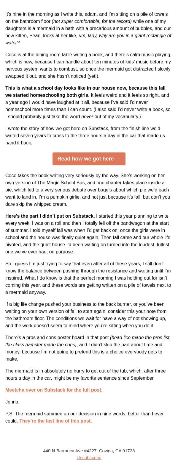 The finish line I handed back email from Goal Digger Podcast (Jenna Kutcher) screenshot