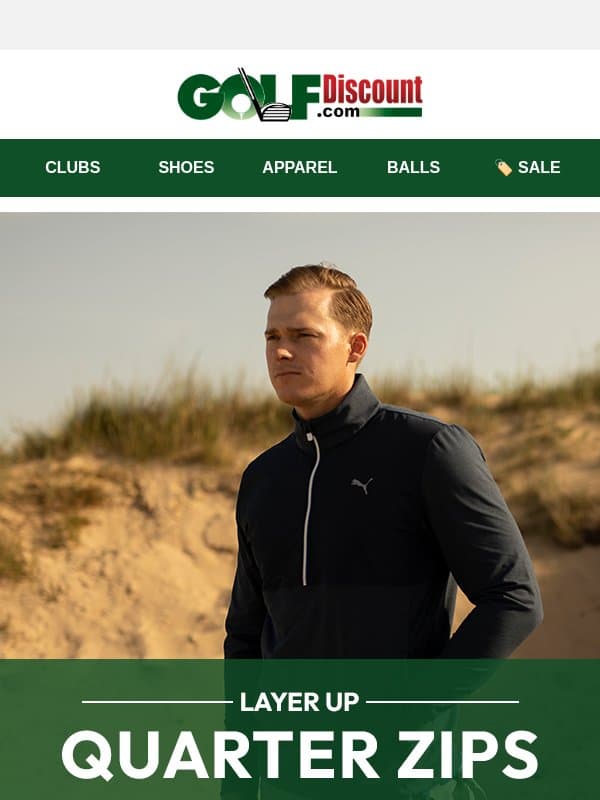 Layer Up for Fall with Golf Quarter Zips email from Golf Discount