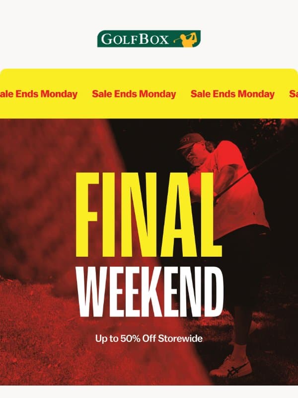 ⏳ Australia's Greatest Golf Sale ENDS Monday! email from GolfBox
