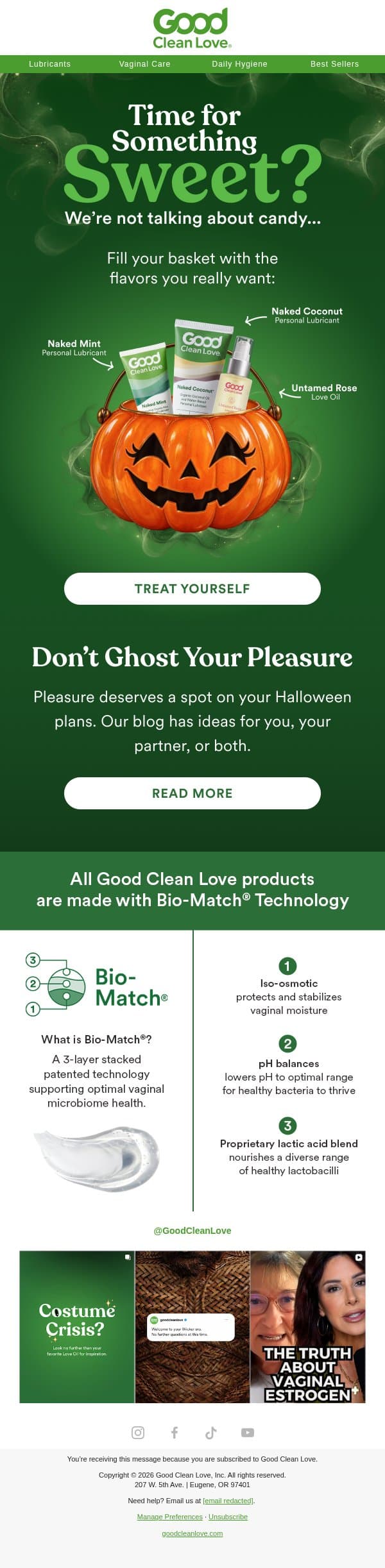 Don't Ghost Your Pleasure email from Good Clean Love screenshot