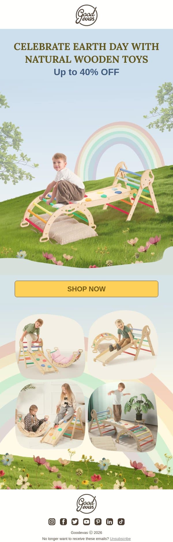 Up to 40% Off for Earth Day email from Goodevas screenshot