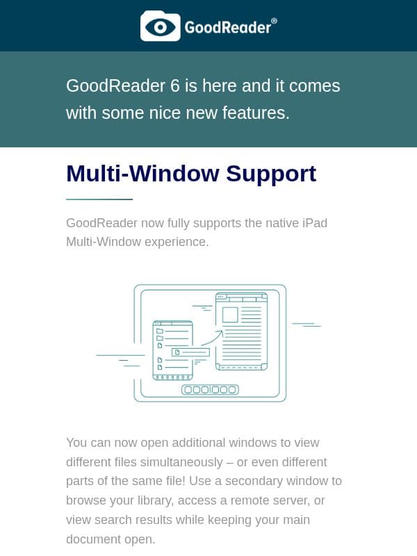 GoodReader 6: Multi-Window Support email from GoodReader