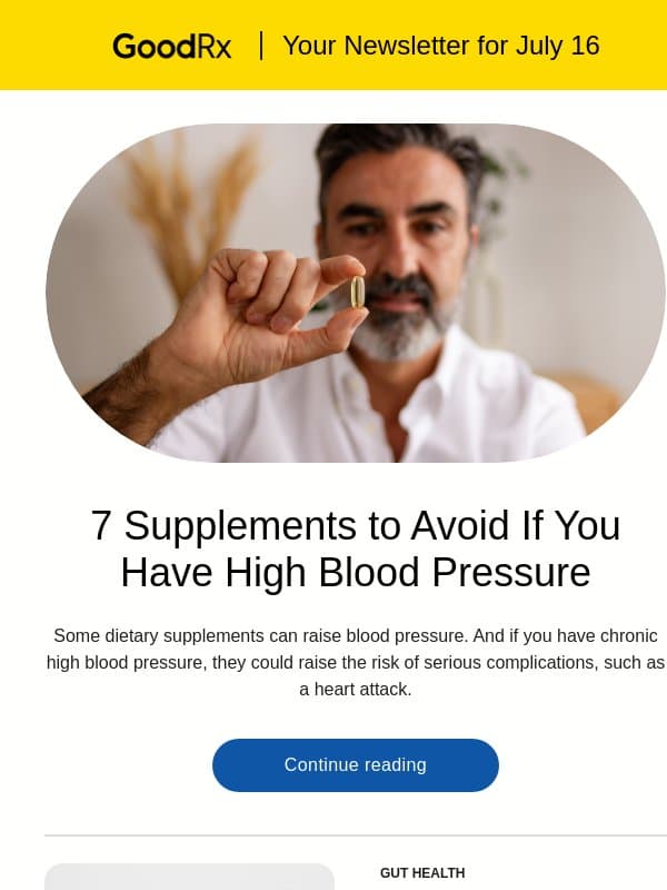 Avoid These 7 Supplements With High Blood Pressure email from GoodRx Care