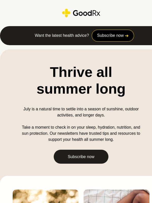 Your summer refresh starts here email from GoodRx Care