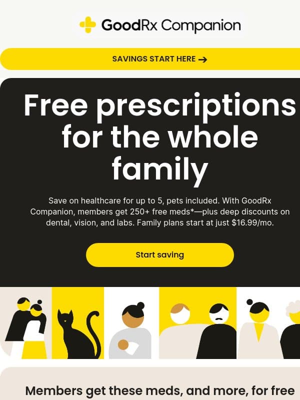 Are your meds free with GoodRx Companion? email from GoodRx Care