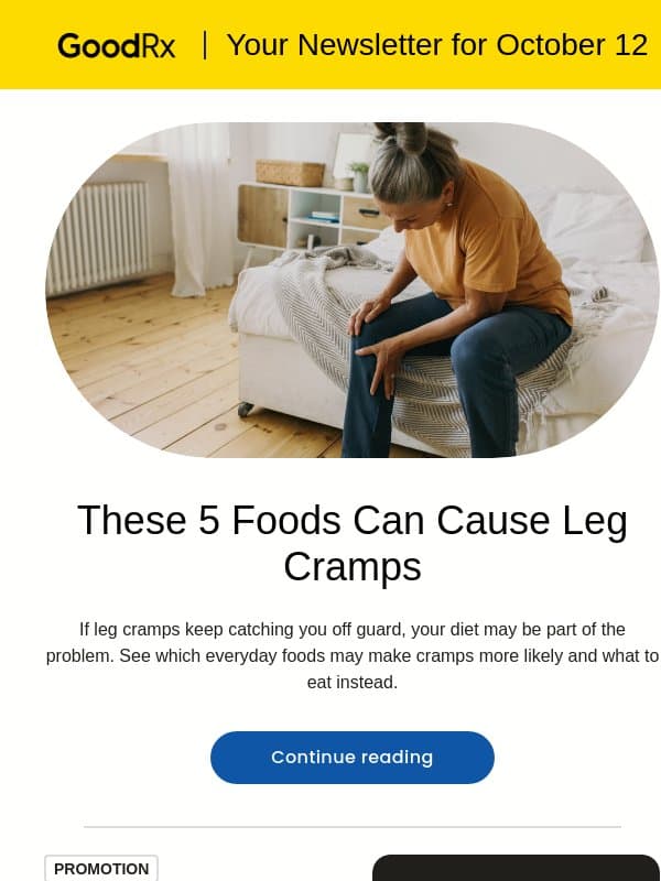These 5 Foods Can Cause Leg Cramps email from GoodRx Care