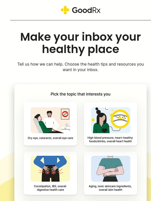 Make your inbox your healthy place email from GoodRx Care
