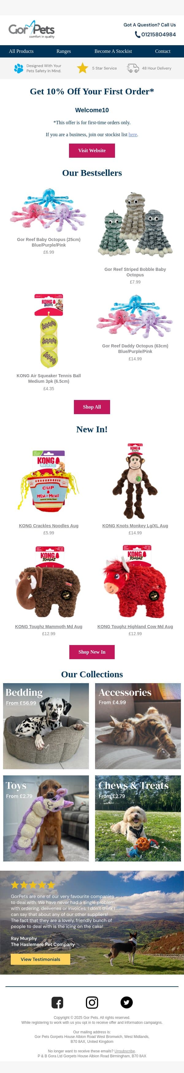 Your Welcome Offer Awaits! email from Gor Pets screenshot