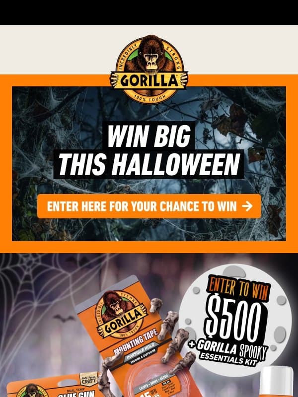 Win Big this Halloween email from Gorilla Glue