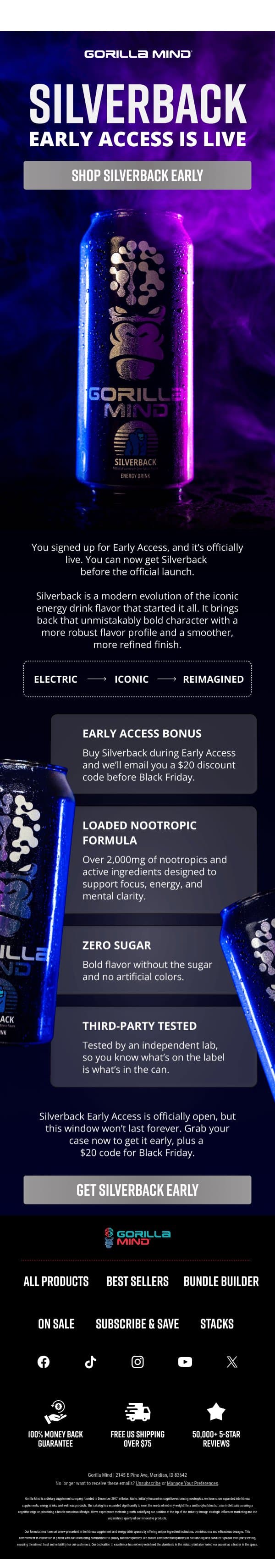 🦍Silverback Early Access Starts Now email from Gorilla Mind screenshot