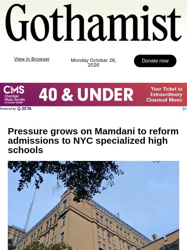 Mamdani faces pressure to reform NYC high school admissions email from Gothamist