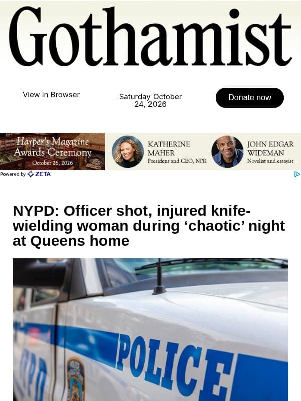 Police shot and injured armed woman in Queens attack email from Gothamist