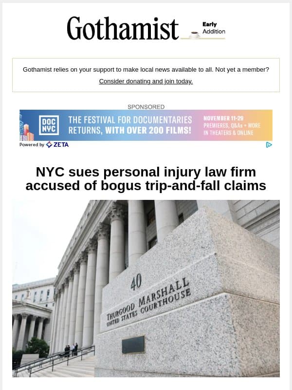 NYC accuses personal injury law firm of bogus trip-and-fall claims email from Gothamist