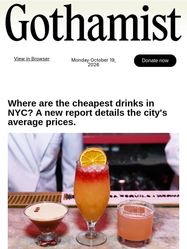 Where are the cheapest drinks in NYC? email from Gothamist