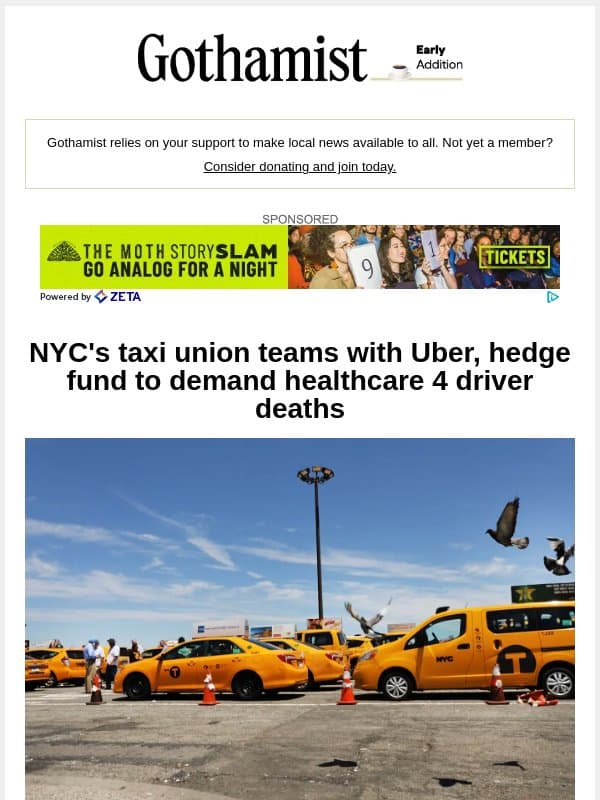 Taxi union, Uber demand healthcare for drivers email from Gothamist