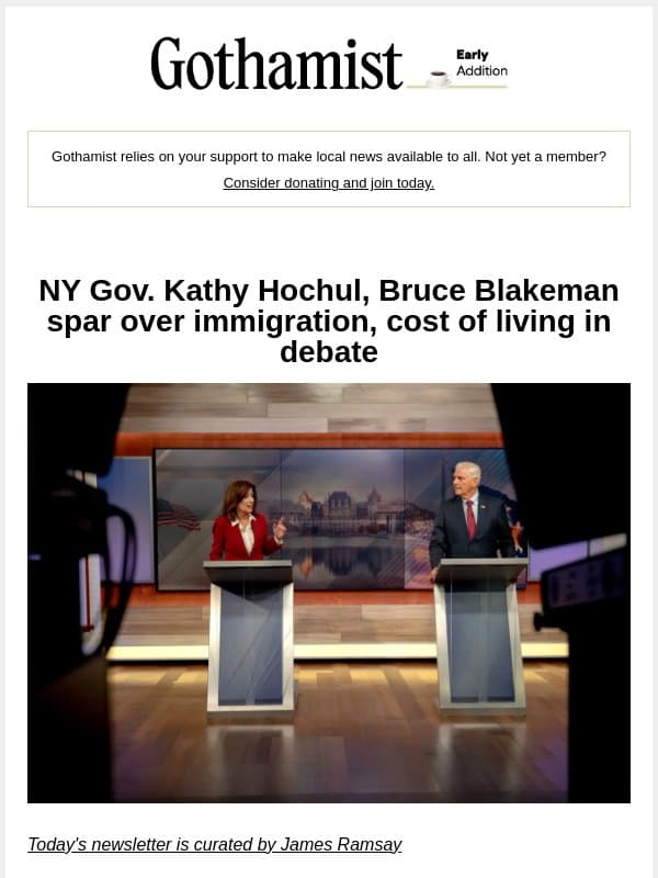 Hochul vs. Blakeman: Recapping their only debate email from Gothamist